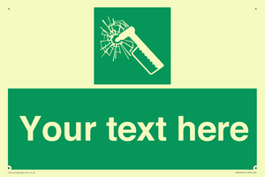 Custom sign safe condition emergency hammer